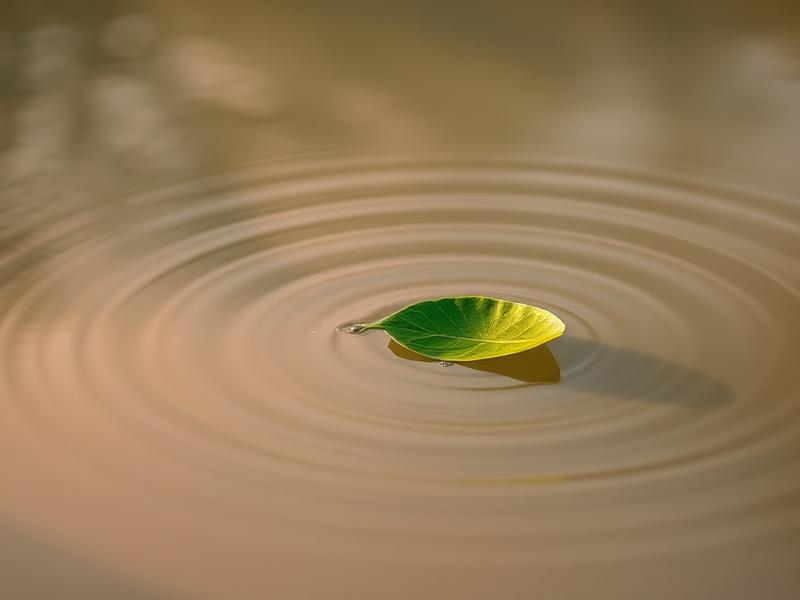Foglia sull'acqua calma